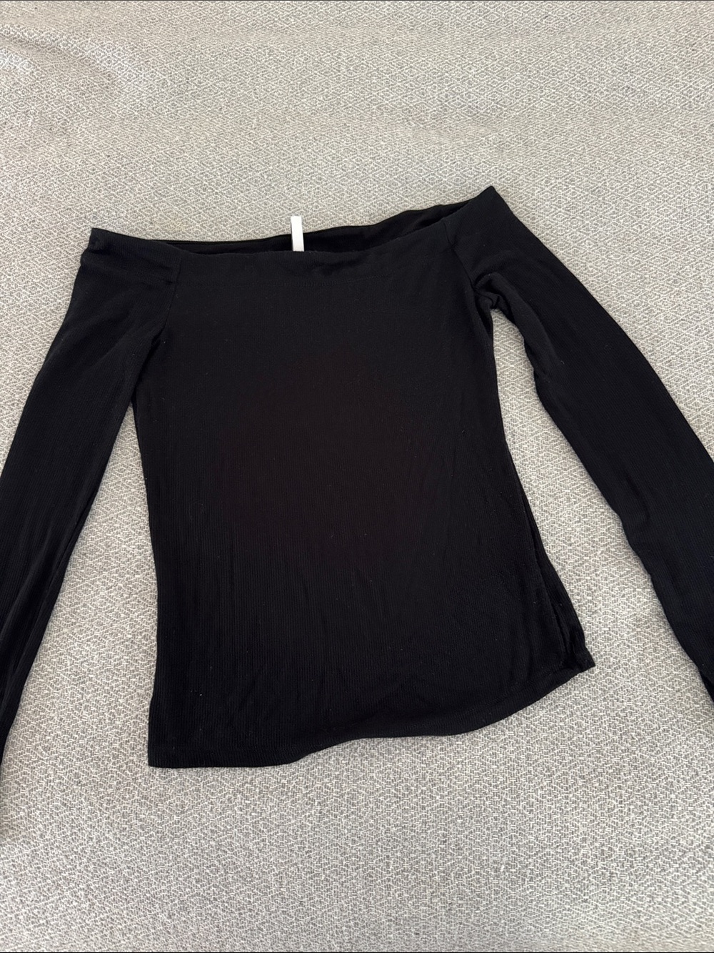 Z Supply Black Off-The-Shoulder Long Sleeve Top